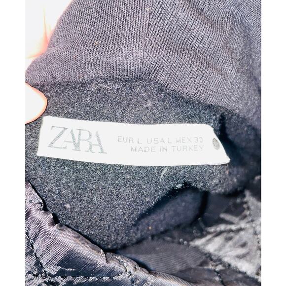 Zara Mixed Materials Sweatshirt - Women's Size L - Quilting, Jersey & Canvas‎ - Picture 5 of 9